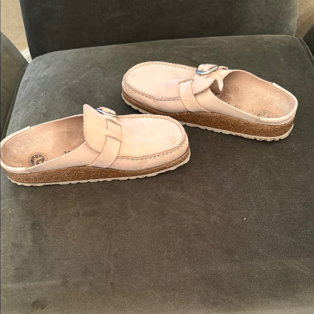 Birkenstock Pink and Brown Moccasin-Style Shoes